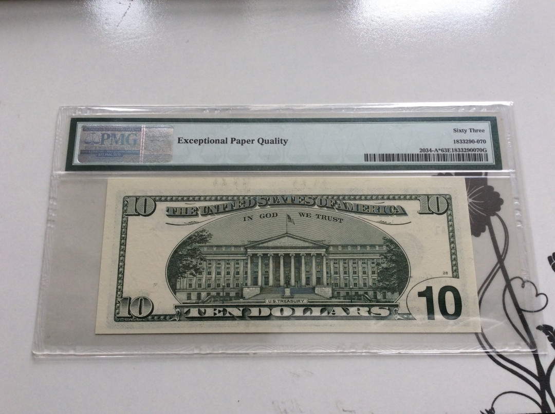 【收藏联盟】第127期拍卖——花神迎春（共50拍） 【补号】美国 1999年 10美元 PMG63EPQ 