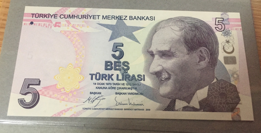 【收藏联盟】第127期拍卖——花神迎春（共50拍） 【一组2张】老虎号166666 土耳其 2017年 5里拉 全新UNC &乌克兰 2015年 500格里夫纳 全新UNC