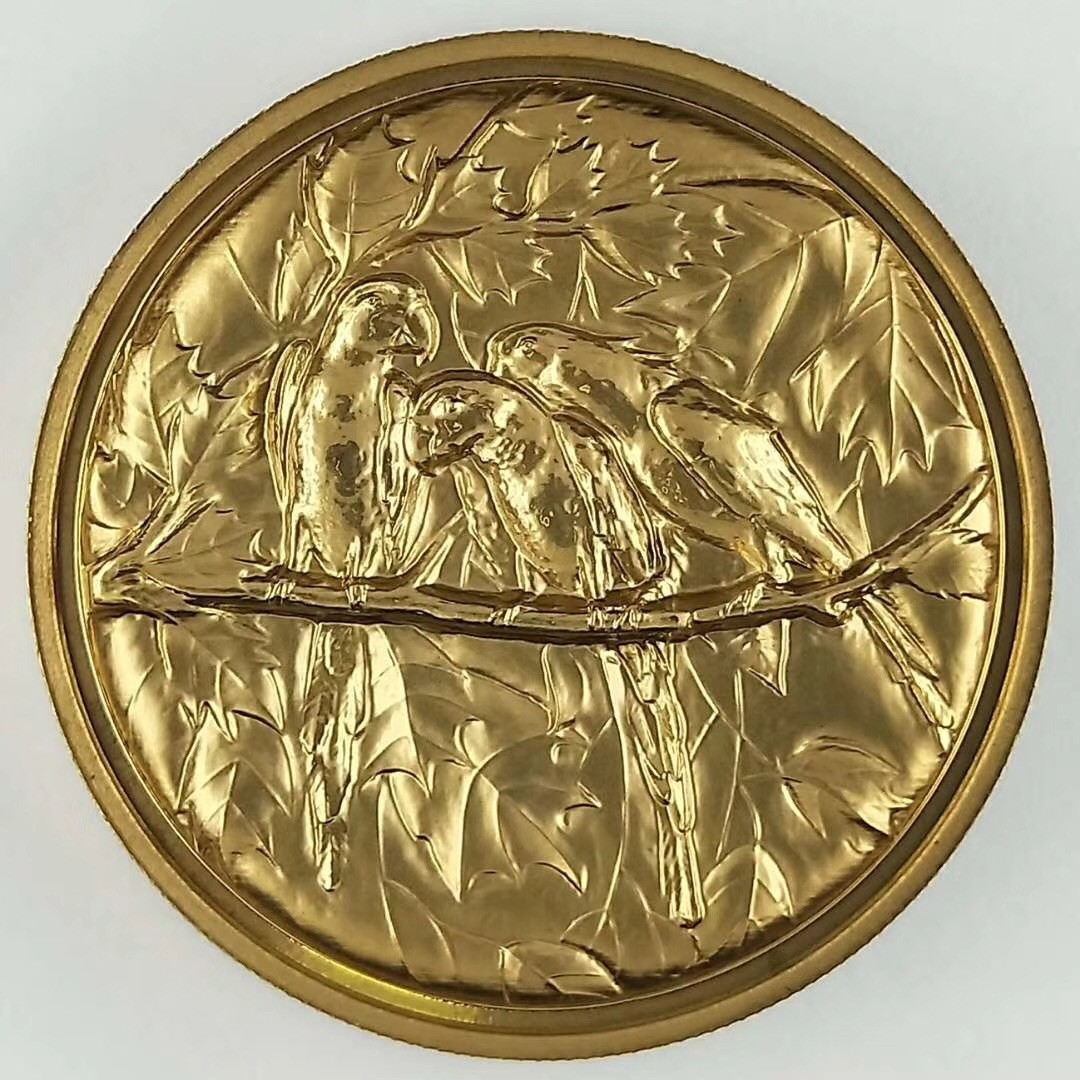 CSIS-GREAT评级精品钱币拍卖第二十九期 中国2014年新世纪鸟类动物大铜章鹦鹉40毫米双面高浮雕黄铜纪念章