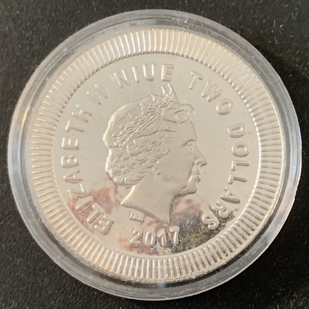 紫瑗钱币—微拍第36期  纽埃 2017年 古希腊 猫头鹰 2元 投资银币 1盎司 0.999银 