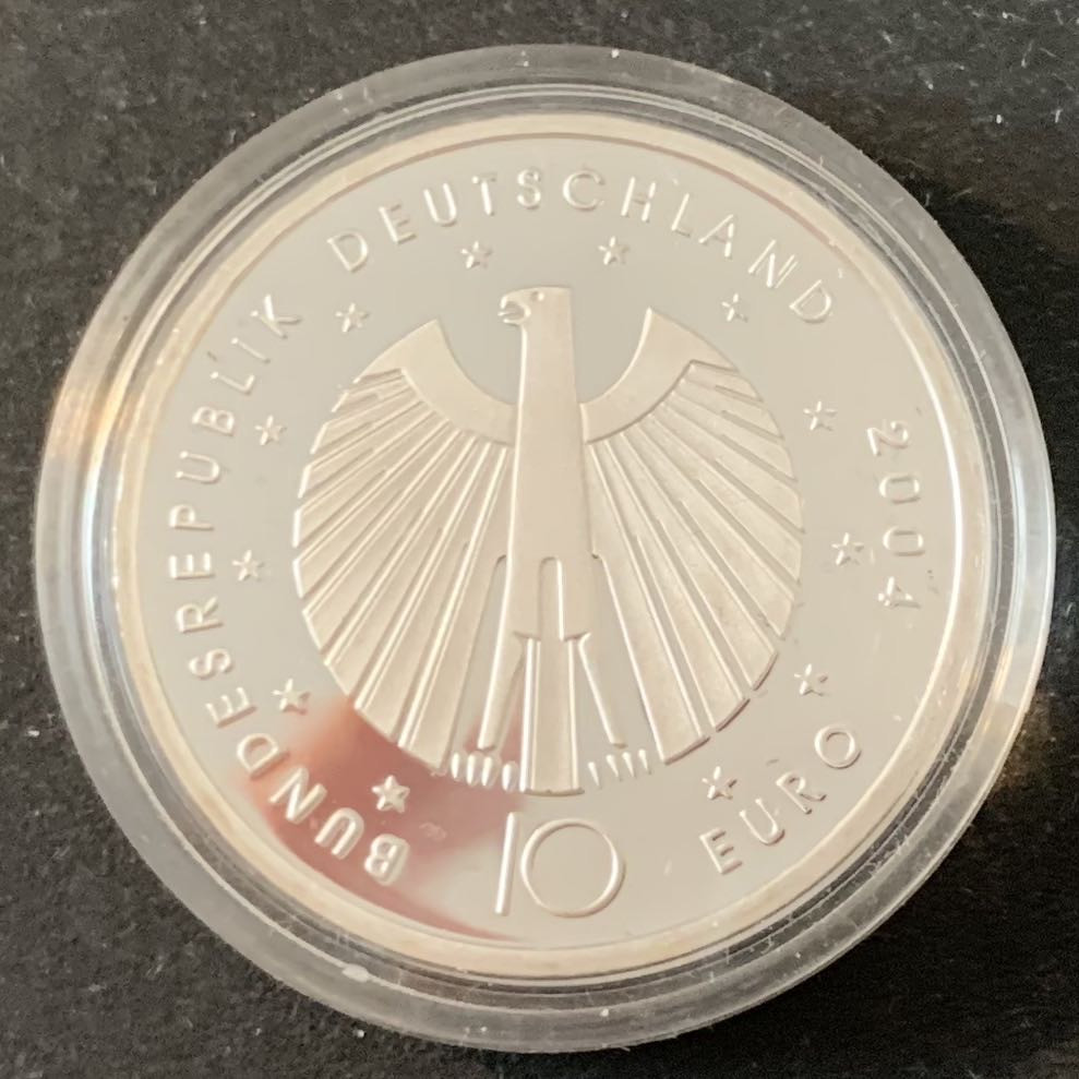 紫瑗钱币—微拍第36期  德国 2004年 德国世界杯 10欧元 18克 0.925银 精制