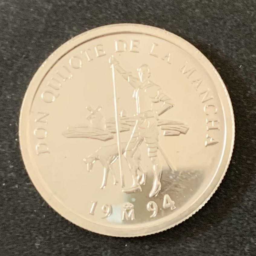 紫瑗钱币—微拍第36期  西班牙 1994年 唐吉坷德 1埃局 6.72克 0.925银