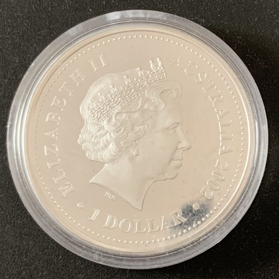 紫瑗钱币—微拍第36期  澳大利亚 2002年 伊丽莎白二世登基50周年 彩绘 1元 1盎司 0.999银 精制