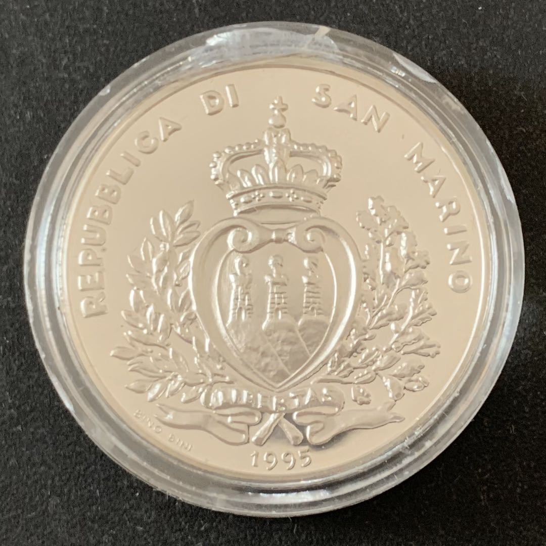 紫瑗钱币—微拍第36期  圣马力诺 1995年 航海家乔瓦尼 10000里拉 22克 0.835银 精制