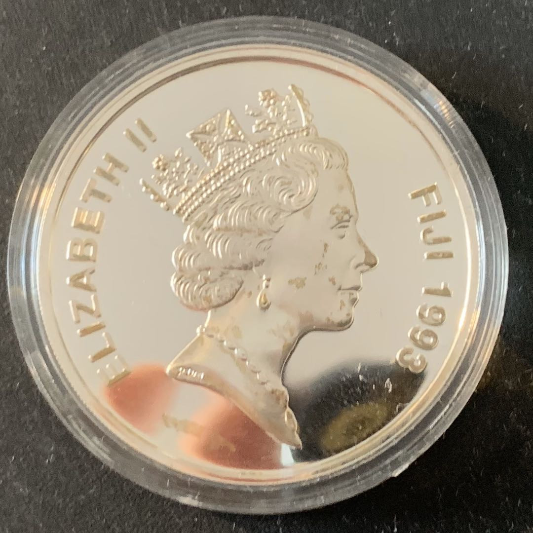 紫瑗钱币—微拍第36期  斐济 1993年 发现斐济 10元 31.1克 0.925银 精制