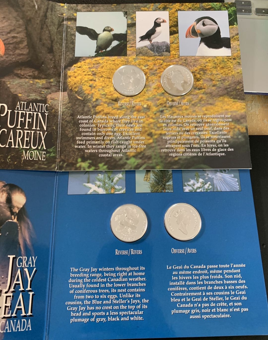 紫瑗钱币—微拍第36期  加拿大 1995年 珍稀水鸟系列 全套4枚  面值 50分 单枚12克 0.925银 原厂封