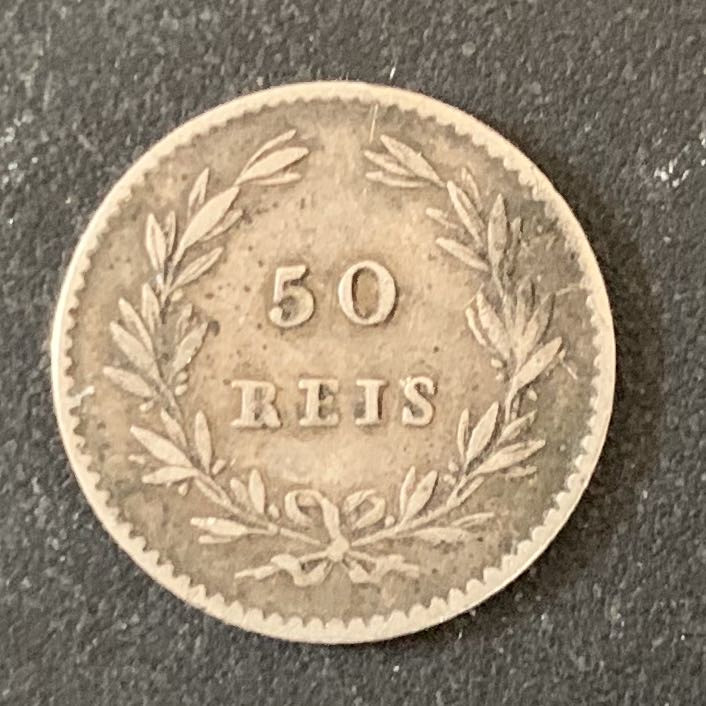 紫瑗钱币—微拍第36期  葡萄牙 1861年 50里亚尔 银币