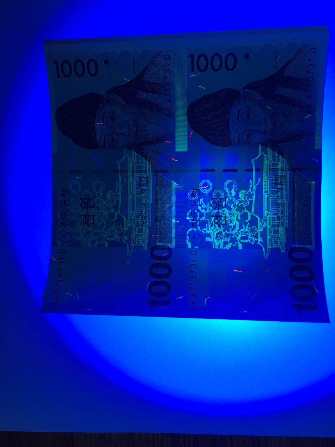 【鲸贝乐淘】千字文·第“四大五常”号拍卖 【韩国🇰🇷 】韩国1000元 两连体钞 外国钱币收藏  UNC保真  