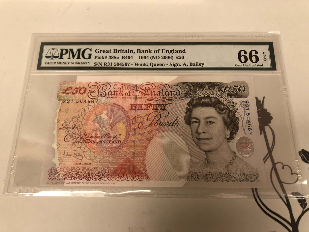 【收藏联盟】第128期拍卖——北爱遗珍（共50拍） 英国 2006年 50镑 PMG66EPQ  P388c