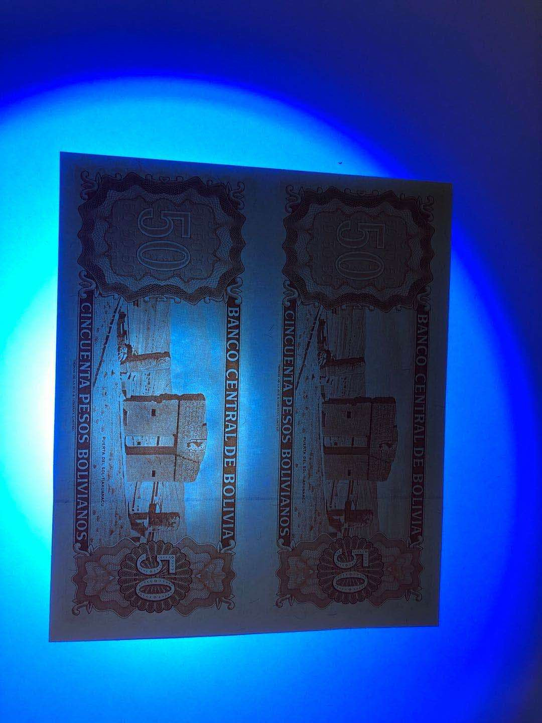 【鲸贝乐淘】千字文·第“四大五常”号拍卖 【玻利瓦尔】玻利维亚 50比索 两联体钞 外国钱币收藏  UNC保真   