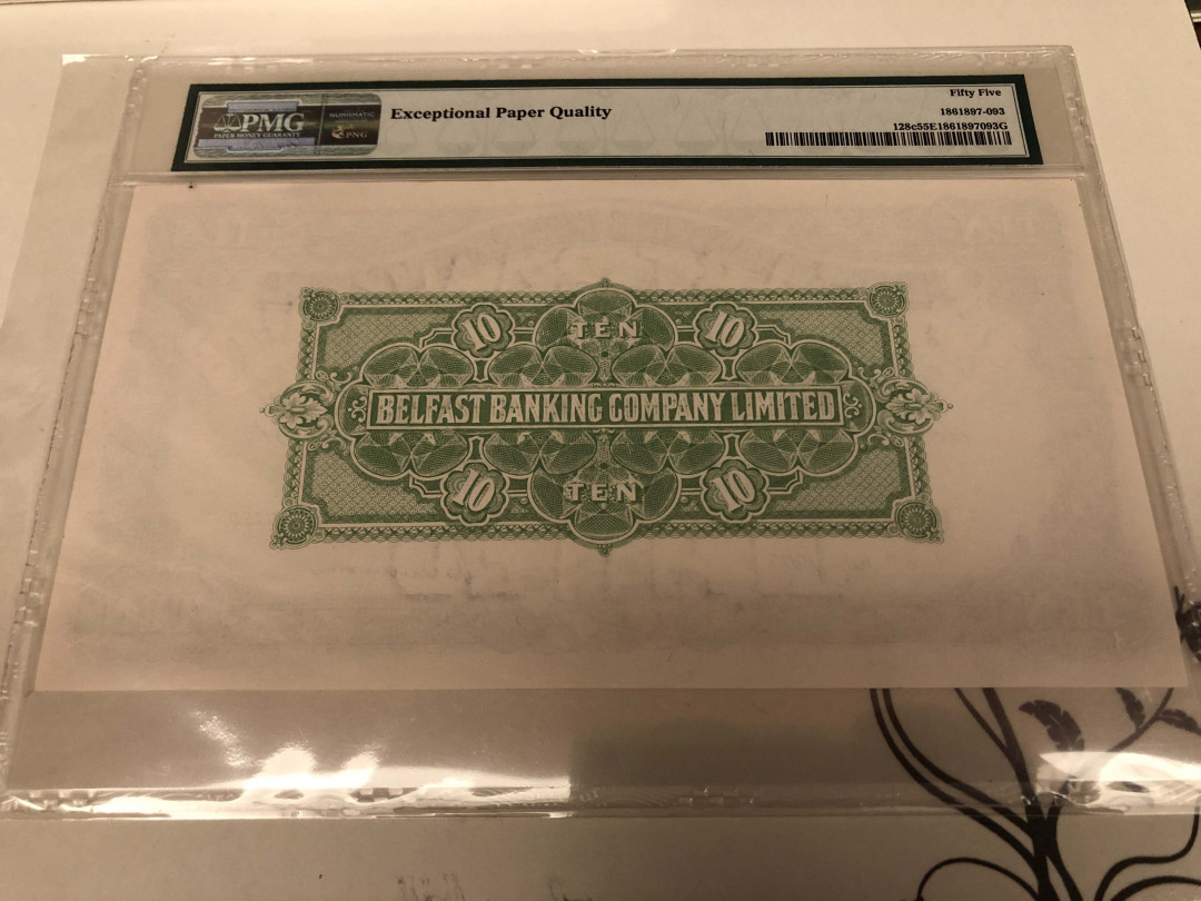 【收藏联盟】第128期拍卖——北爱遗珍（共50拍） 北爱尔兰 1963-65年 10镑 PMG55EPQ