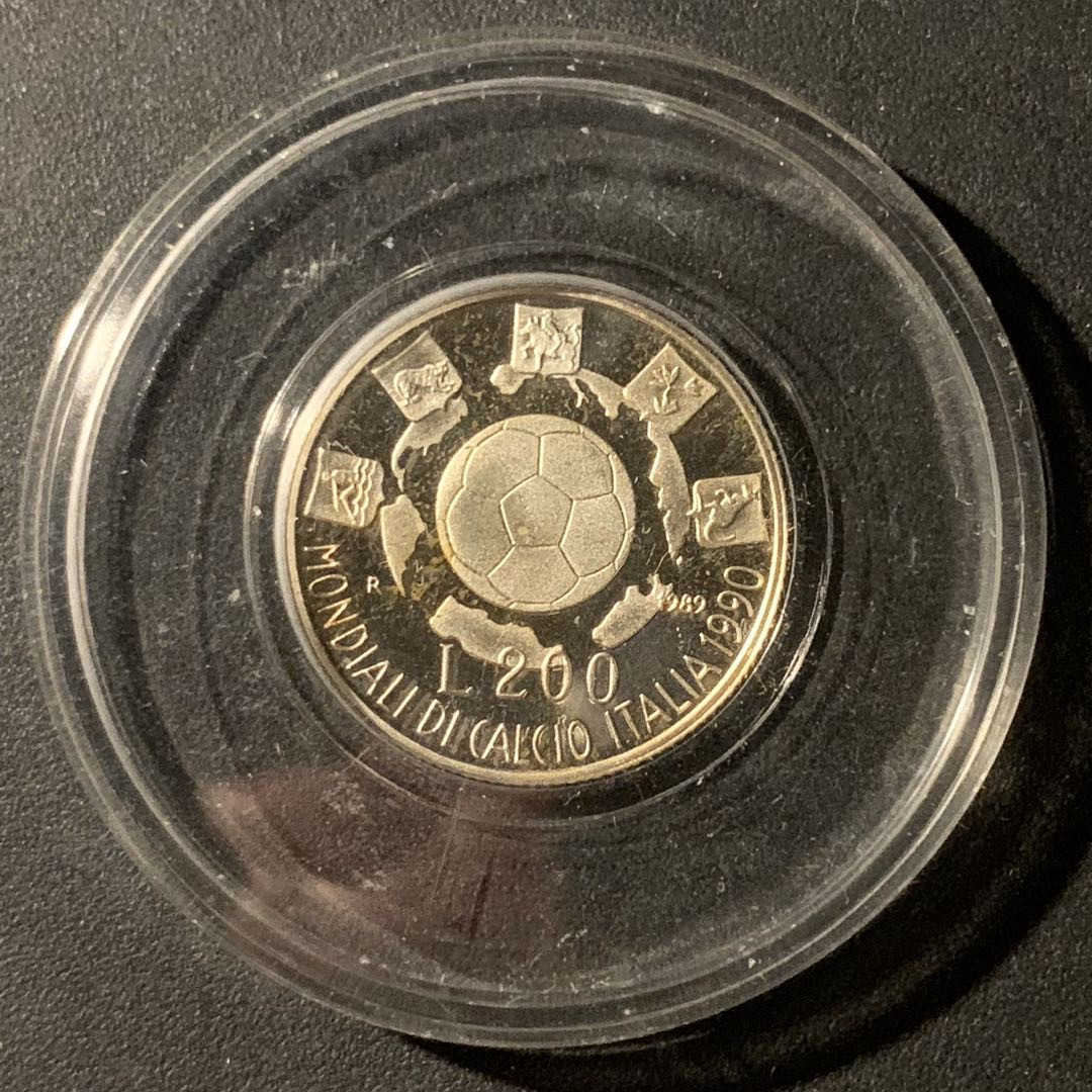 紫瑗钱币—微拍第37期  意大利 1989年 意大利世界杯 200里拉 5克 0.835银