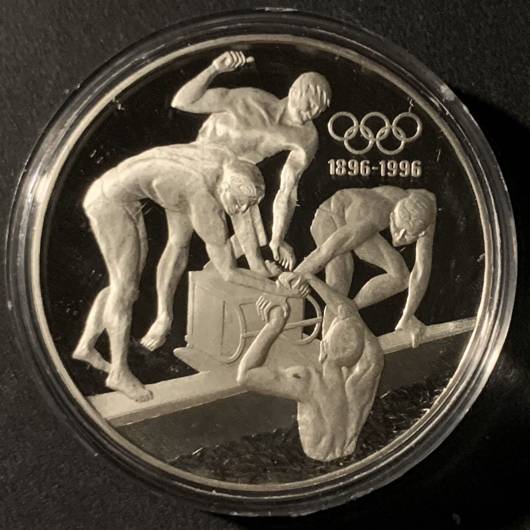 紫瑗钱币—微拍第37期  澳大利亚 1993年 奥运百年 游泳 20元 33.62克 0.925银 精制