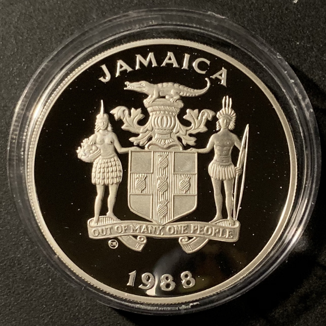 紫瑗钱币—微拍第37期  牙买加 1988年 汉城奥运会 接力跑 25元 23.3克 0.925银 精制