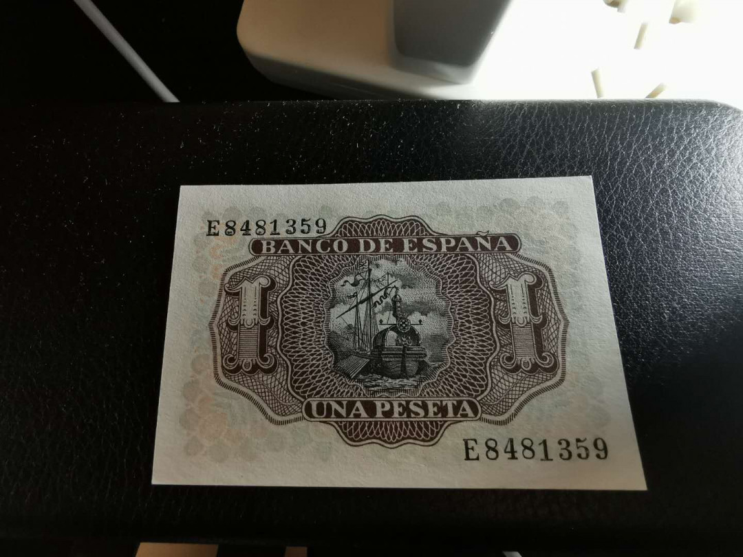 【鲸贝乐淘】千字文·第“四大五常”号拍卖 【西班牙🇪🇸 】1953年1元，全新全品UNC 