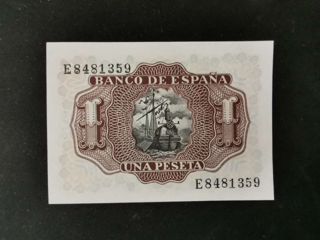 【鲸贝乐淘】千字文·第“四大五常”号拍卖 【西班牙🇪🇸 】1953年1元，全新全品UNC 