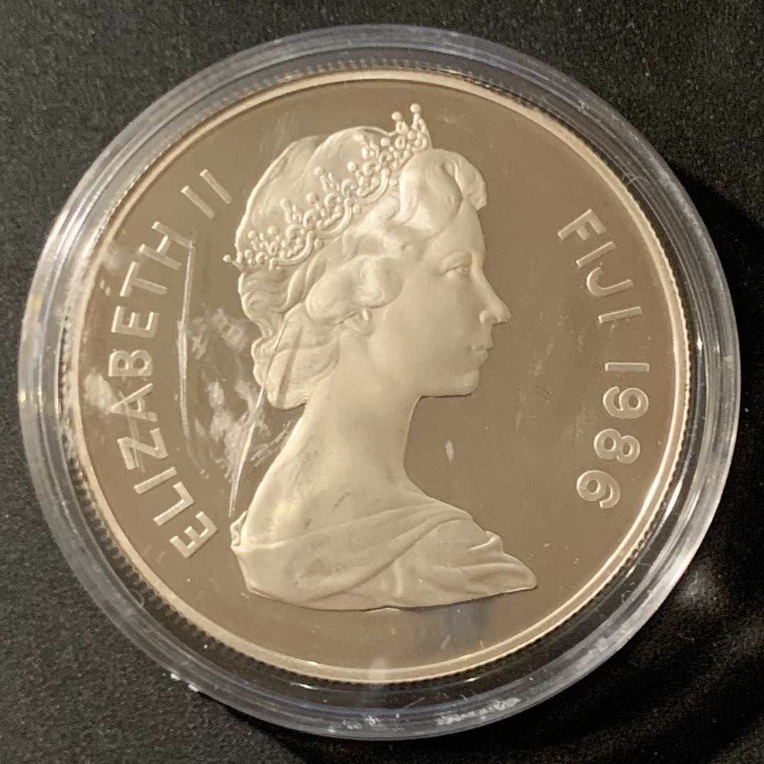 紫瑗钱币—微拍第38期  斐济 1986年 保护动物系列 绿娃 10元 27克 0.925银 精制