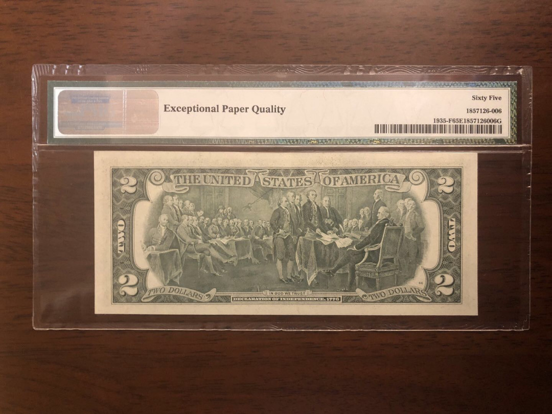 【鲸贝乐淘】千字文·第“岂敢毁伤”号拍卖 美国🇺🇸1976年2元，pmg65