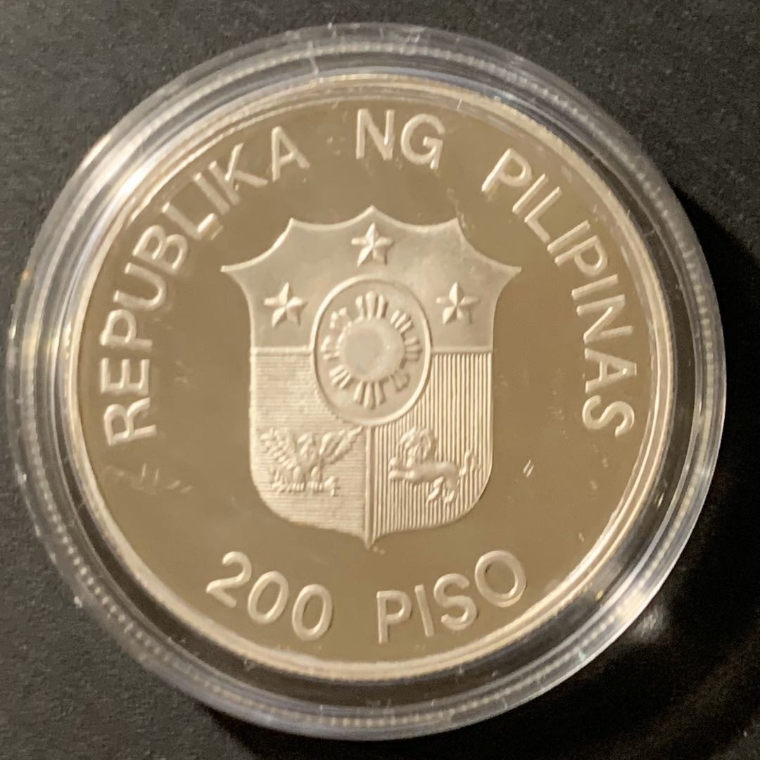 紫瑗钱币—微拍第38期  菲律宾 1987年 野生动物基金会 水牛 200比索 25克 0.925银 精制