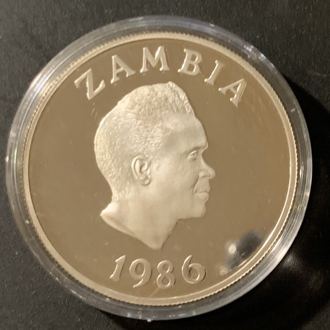 紫瑗钱币—微拍第38期  赞比亚 1986年  保护动物系列 鸟 10卡瓦查 25克 0.925银 精制