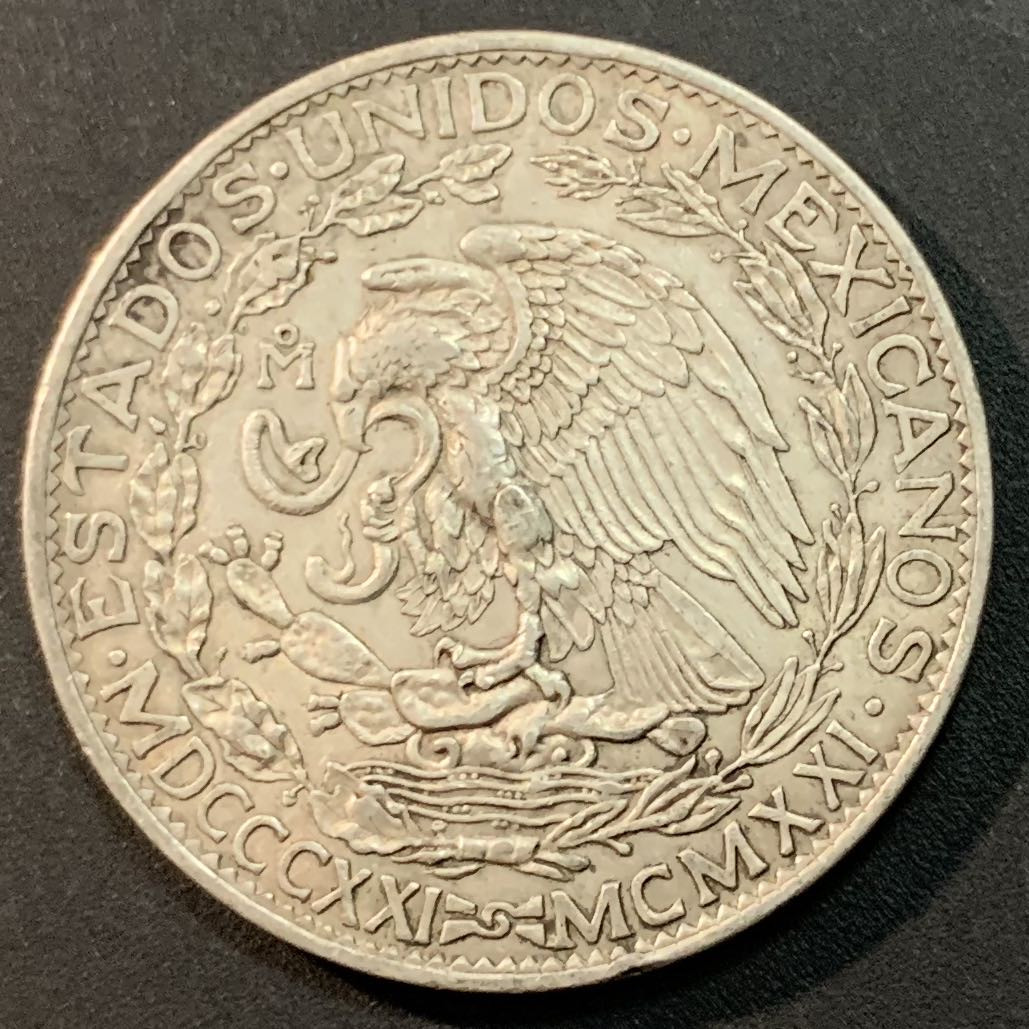 紫瑗钱币—微拍第38期  墨西哥 1921年 独立2周年 自由女神 2比索 银币