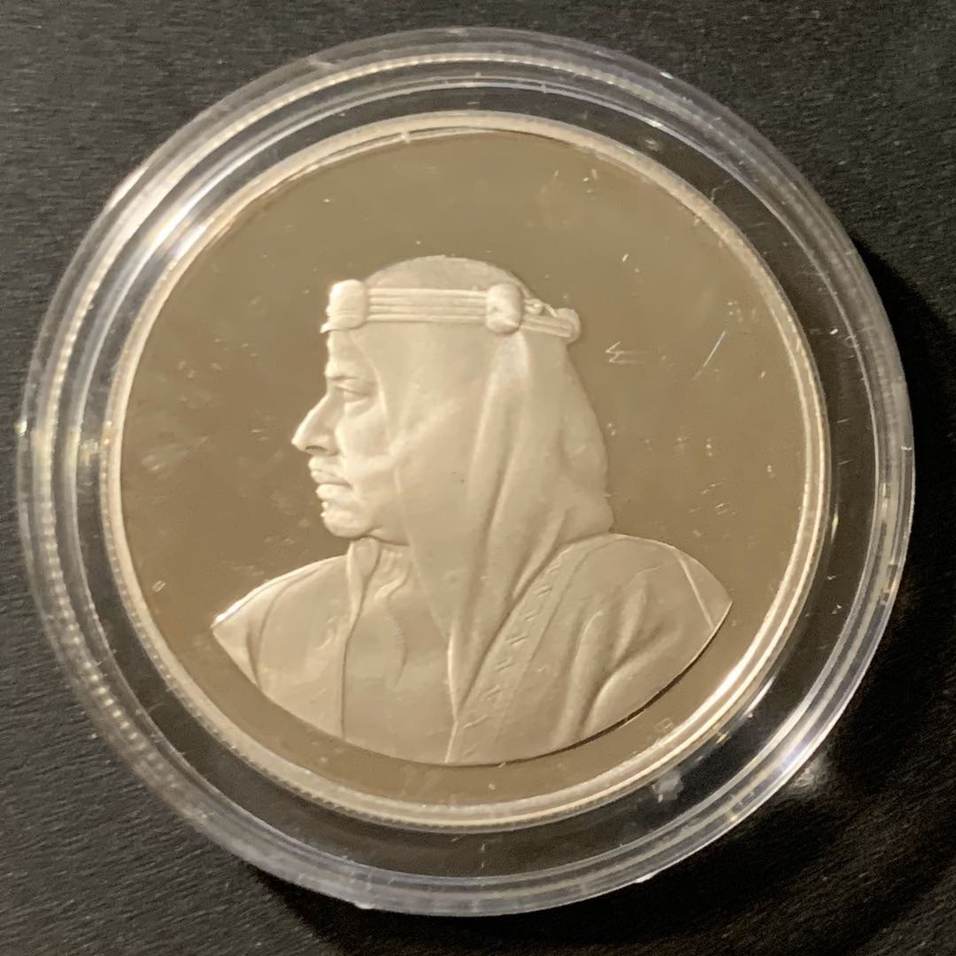 紫瑗钱币—微拍第38期  巴林 1986年 野生动物系列 沙漠蹬羚 5第纳尔 19.44克 0.925银 精制