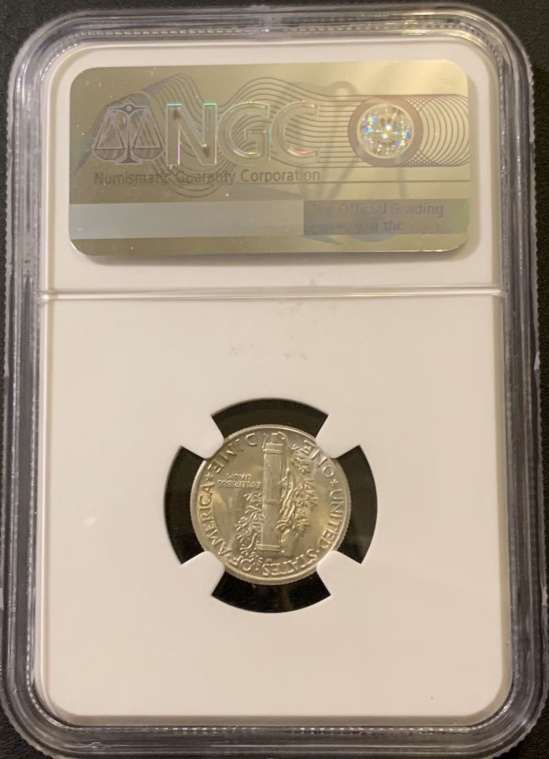 紫瑗钱币—微拍第38期  美国 1944年 小飞侠 10美分 NGC MS65 