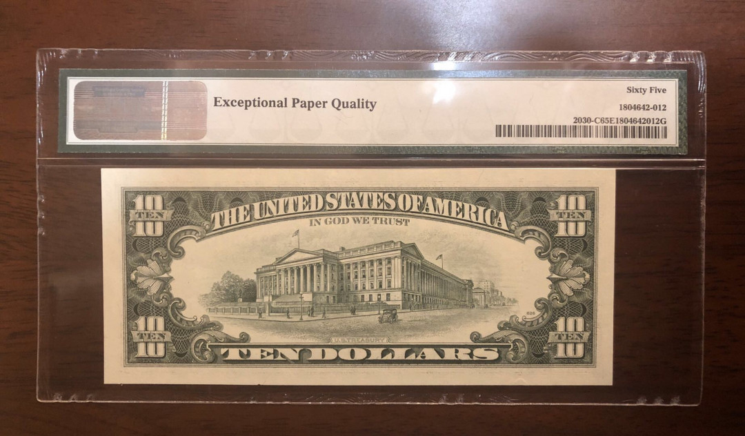 【鲸贝乐淘】千字文·第“岂敢毁伤”号拍卖 美国🇺🇸1993年10美元，pmg65