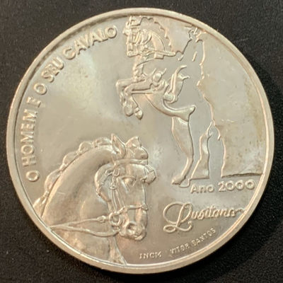 紫瑗钱币—微拍第38期  - 葡萄牙 2000年 葡属伊利比亚半岛殖民地 1000埃斯库多 27克 0.5银