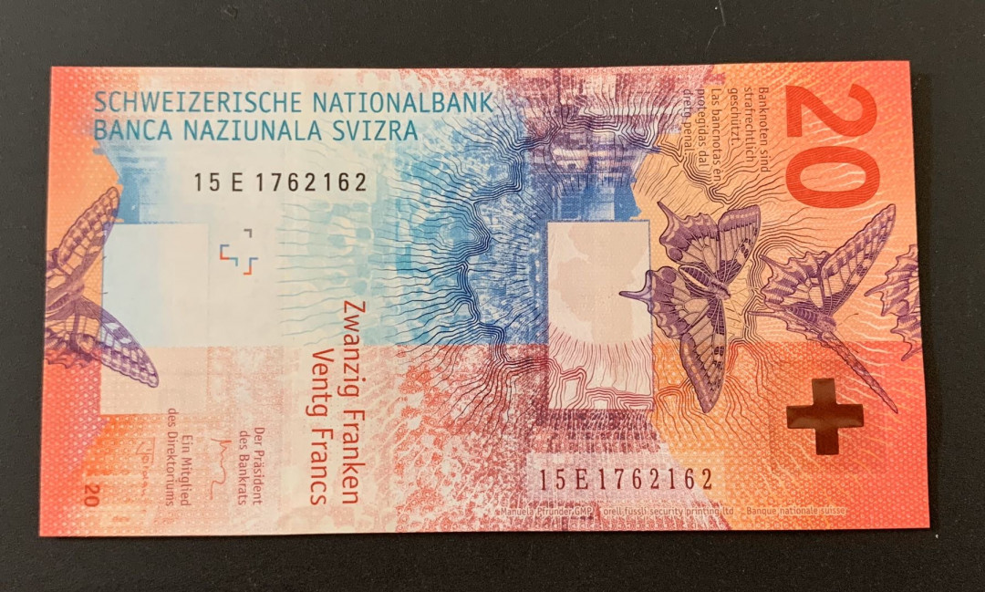 紫瑗钱币—微拍第39期—纸币场 瑞士 2015年 20法郎 UNC 