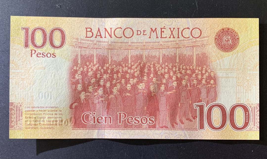 紫瑗钱币—微拍第39期—纸币场 墨西哥 2017年 宪法颁布100周年 100比索 UNC 