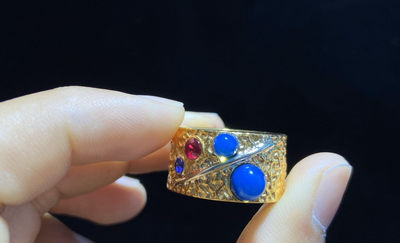 多米尼加蓝珀、缅甸琥珀 - 多米尼加加蓝珀戒指