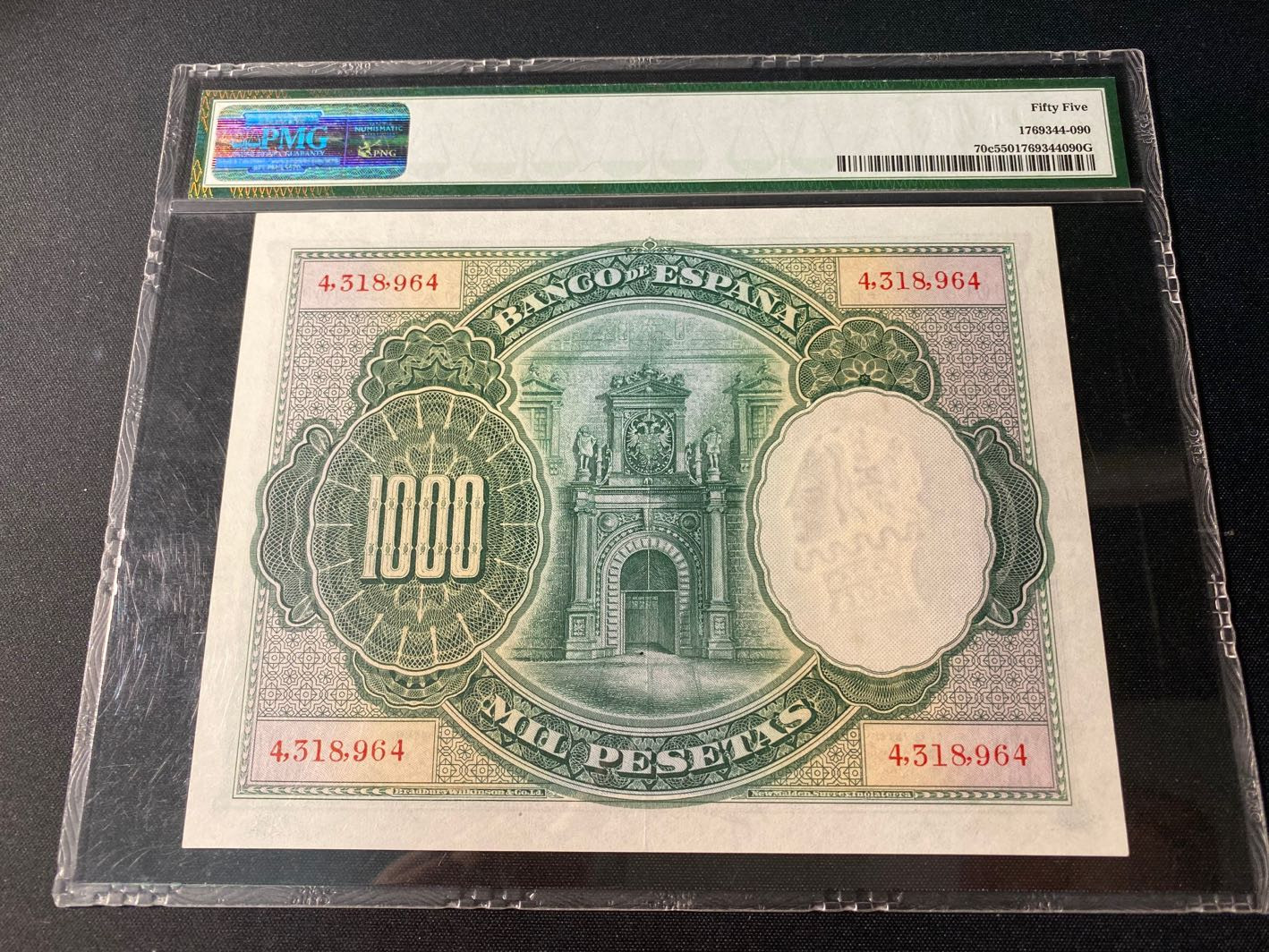 【收藏联盟】第129期拍卖——撒哈拉的黑珍珠（共50拍） 西班牙 1925年 1000比塞塔 BWC出品 大方块 雕刻精美