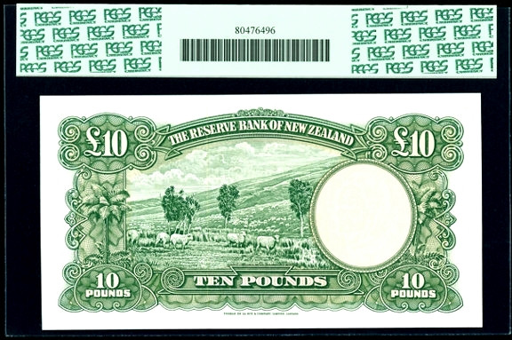 【收藏联盟】第129期拍卖——撒哈拉的黑珍珠（共50拍） 新西兰 1967年 10镑 PCGS67EPQ 高分大票幅 精美 次高值