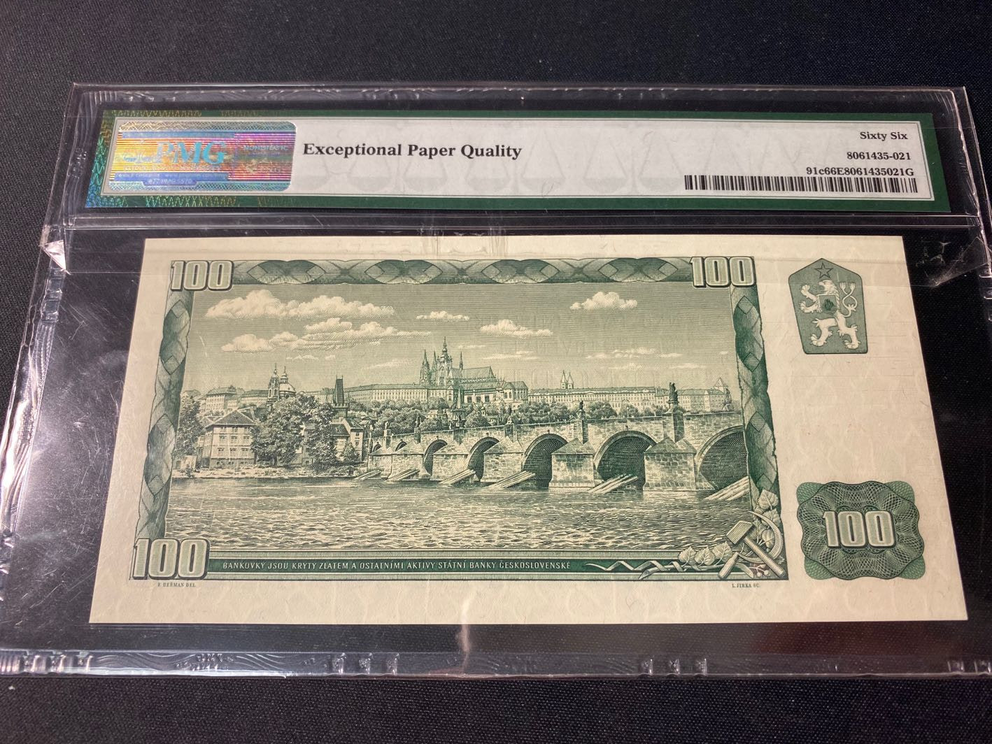 【收藏联盟】第129期拍卖——撒哈拉的黑珍珠（共50拍） 捷克斯洛伐克 1961年 100克朗 p91c PMG66EPQ