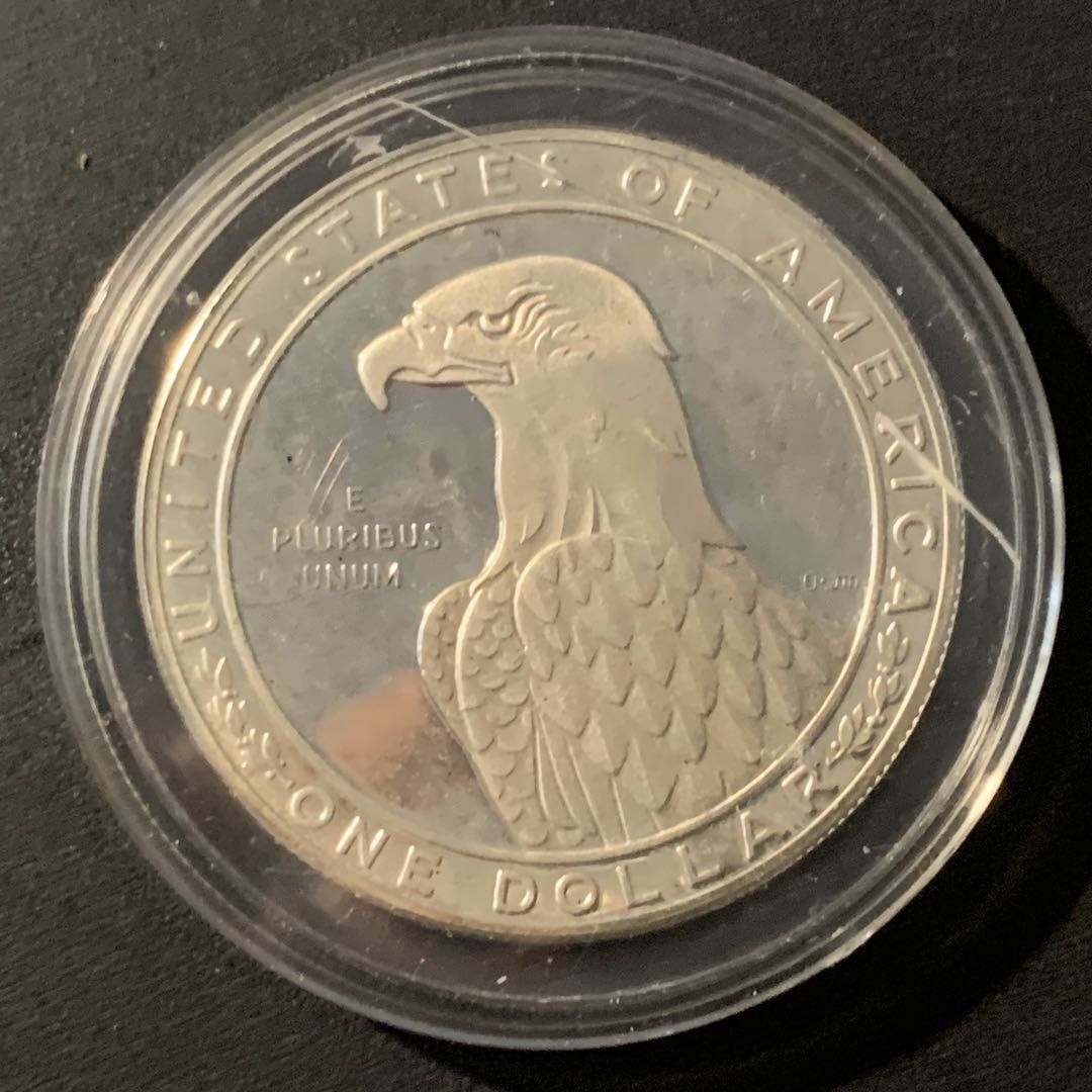 紫瑗钱币—微拍第40期  美国 1983年  洛杉矶奥运会 铁饼 1元  26.73克 0.9银 精制