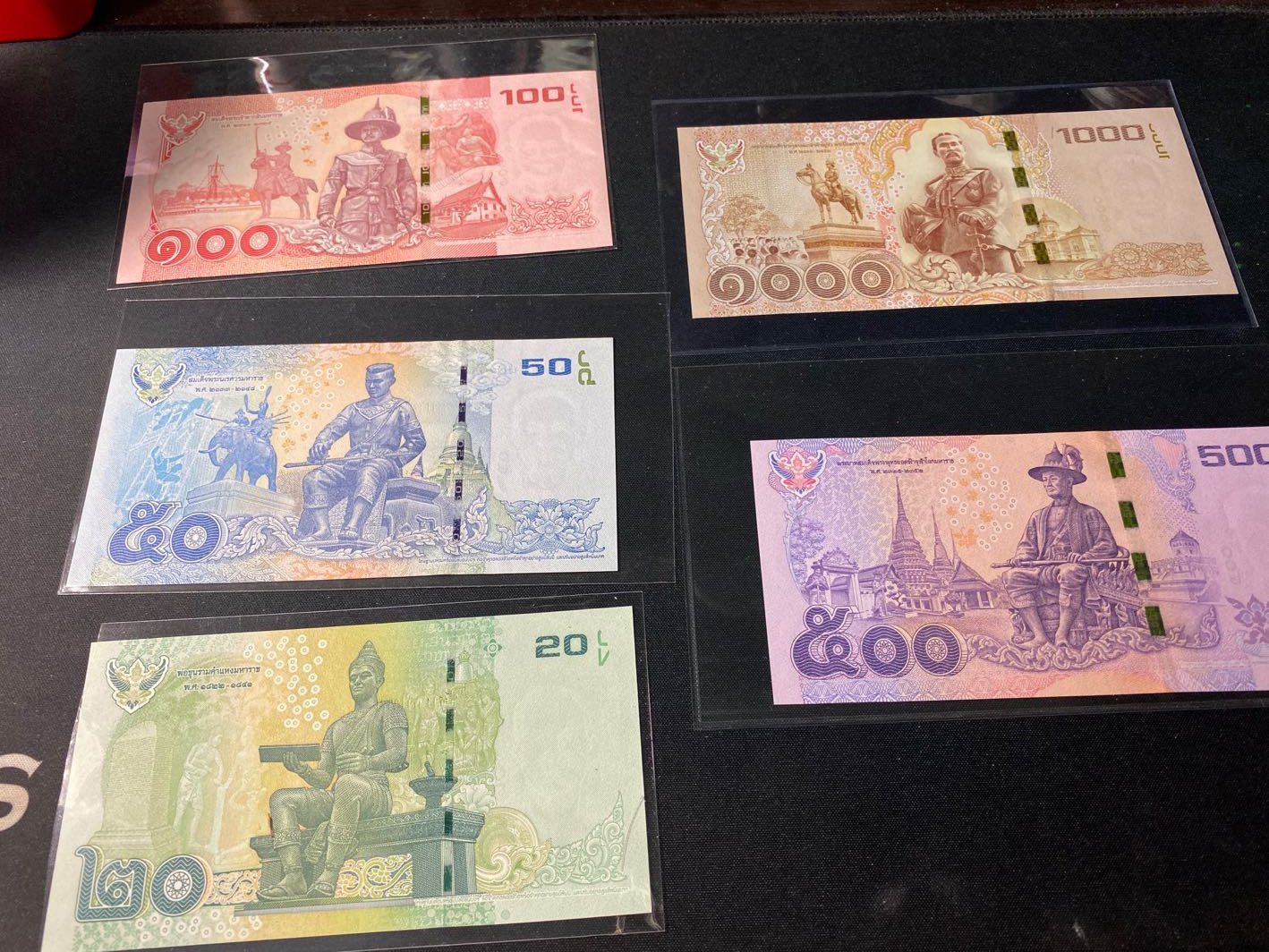 【收藏联盟】第129期拍卖——撒哈拉的黑珍珠（共50拍） 【一组5张 0A首发冠全套】泰国 2017年 20-1000泰铢 全新UNC