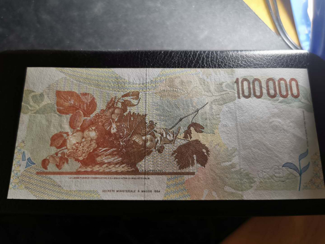 【鲸贝乐淘】千字文·第“岂敢毁伤”号拍卖 【意大利🇮🇹 】1994年10万里拉，全新全品UNC 