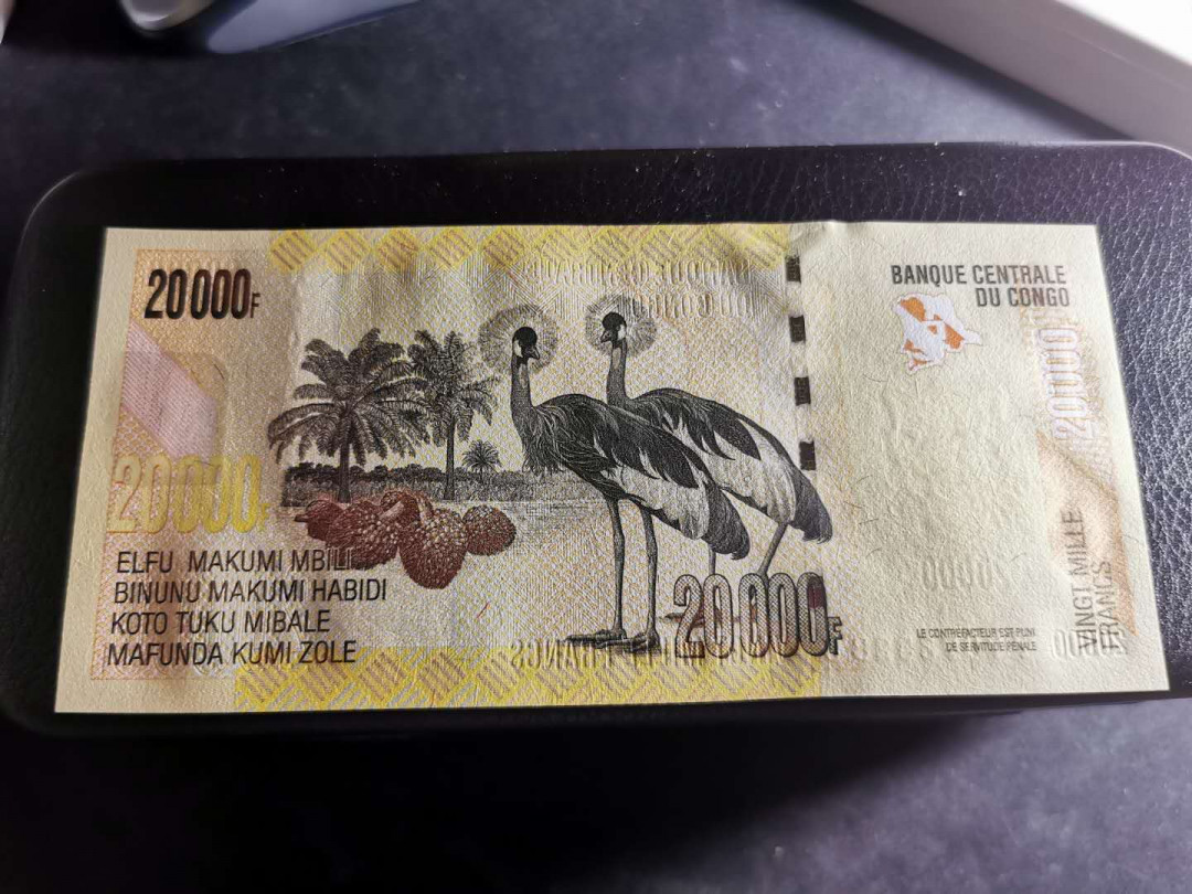 【鲸贝乐淘】千字文·第“岂敢毁伤”号拍卖 【刚果】2013年5000.10000.20000三张，全新全品UNC,5000有一角小软折，2000有捆印 