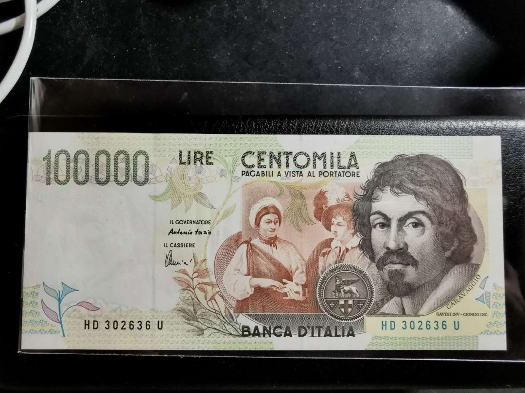 【鲸贝乐淘】千字文·第“岂敢毁伤”号拍卖 【意大利🇮🇹 】1994年10万里拉，全新全品UNC 