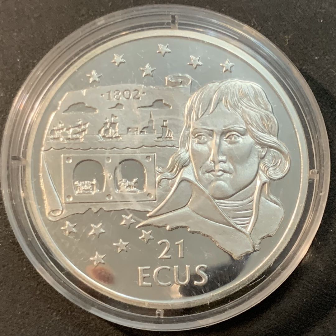 紫瑗钱币—微拍第41期  直布罗陀 1993年 拿破仑 21埃局  19.2克 0.925银 精制