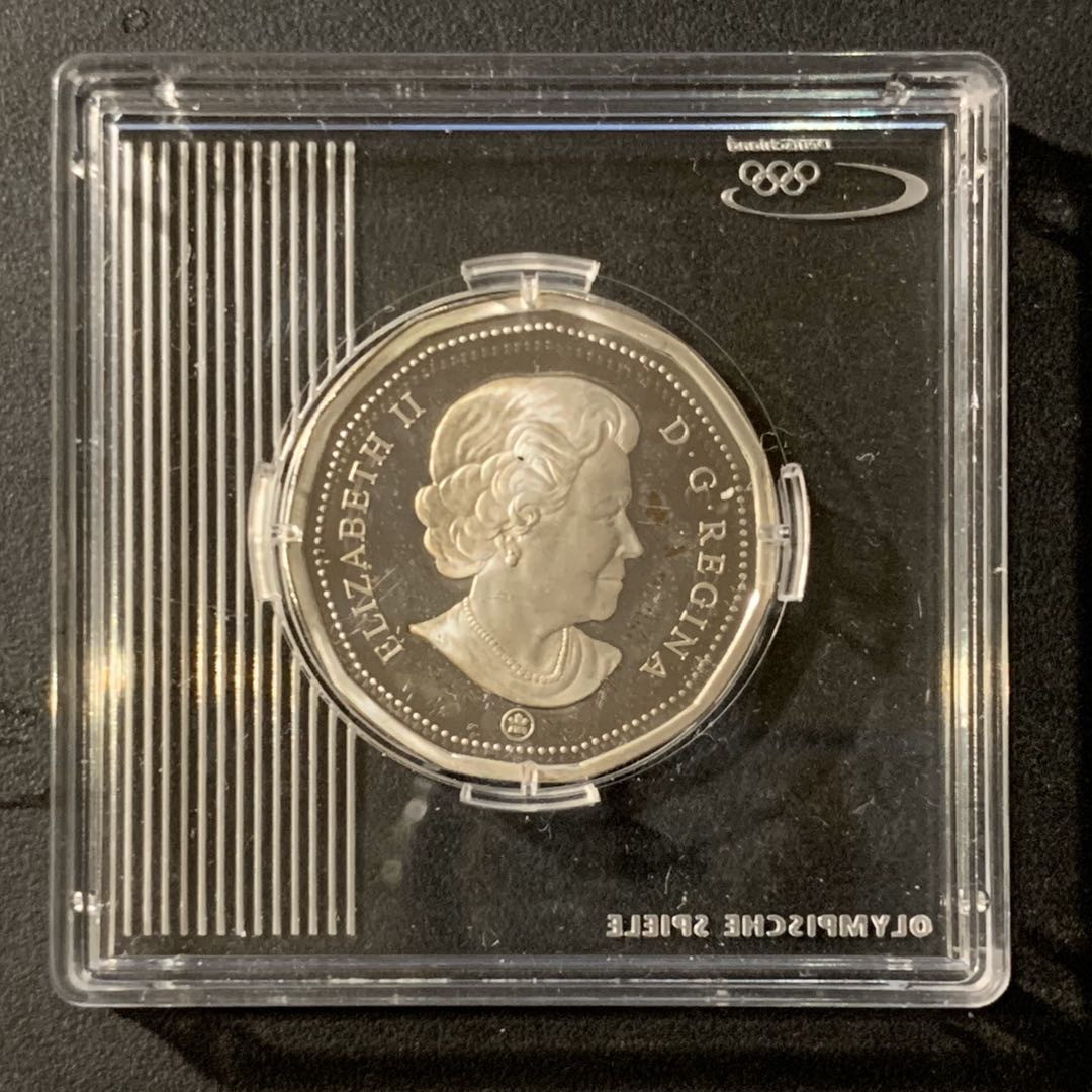 紫瑗钱币—微拍第41期  加拿大 2008年 奥运会 潜鸟 1元 彩色银币 9.31克 0.925银 精制