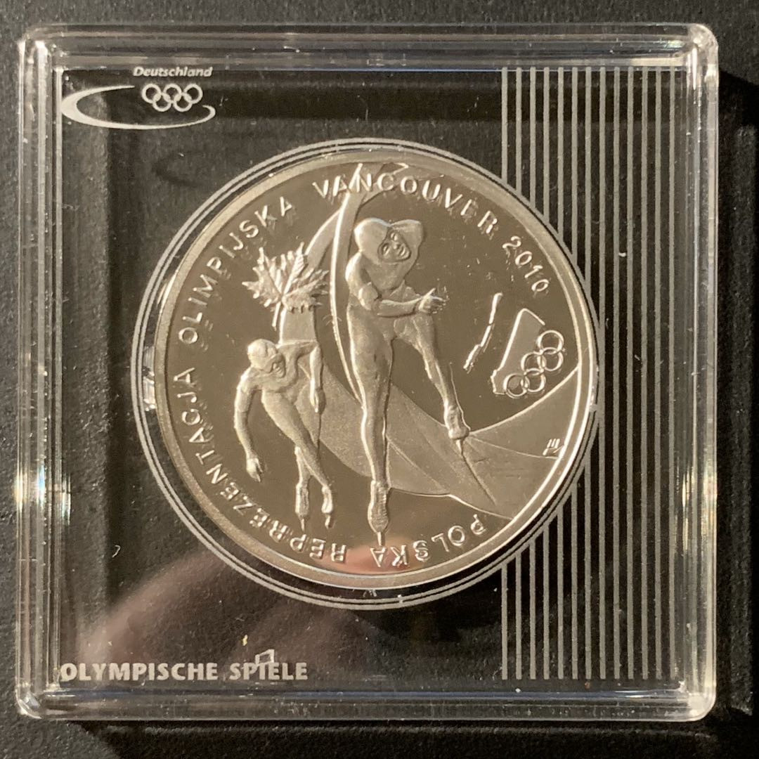 紫瑗钱币—微拍第41期  波兰 2010年 温哥华冬奥会 速度滑冰 10兹罗提 14.14克 0.925银 精制