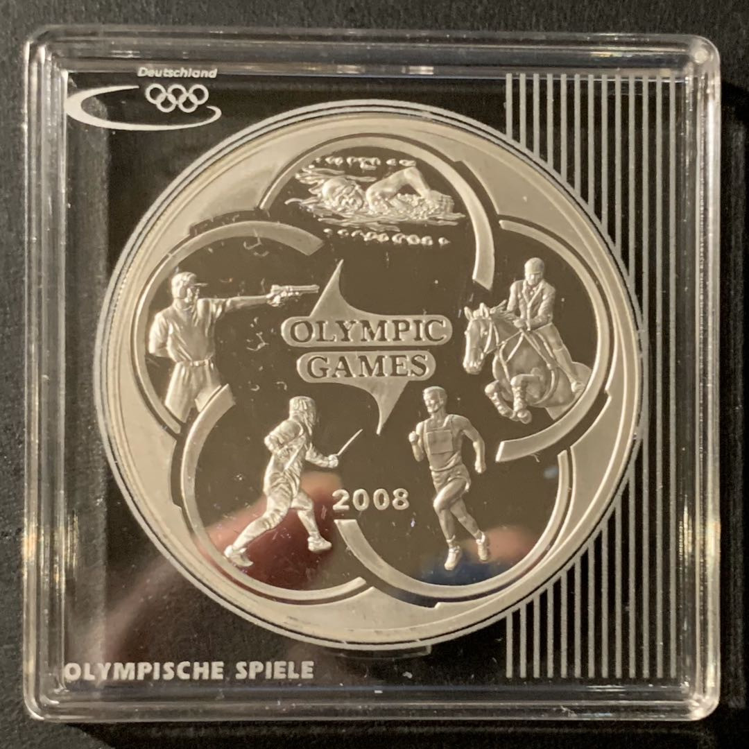 紫瑗钱币—微拍第41期  哈萨克斯坦 2007年 北京奥运会 100坚戈 31.1克 0.925银 精制