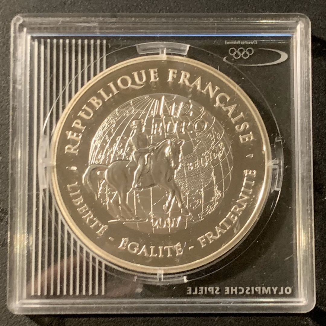 紫瑗钱币—微拍第41期  法国 2007年 北京奥运会 马术 10欧元 27.2克 0.9银 精制