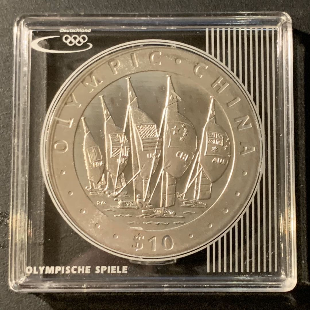 紫瑗钱币—微拍第41期  英属维尔京 2008年 北京奥运会 帆船 10元 28.28克 0.925银 