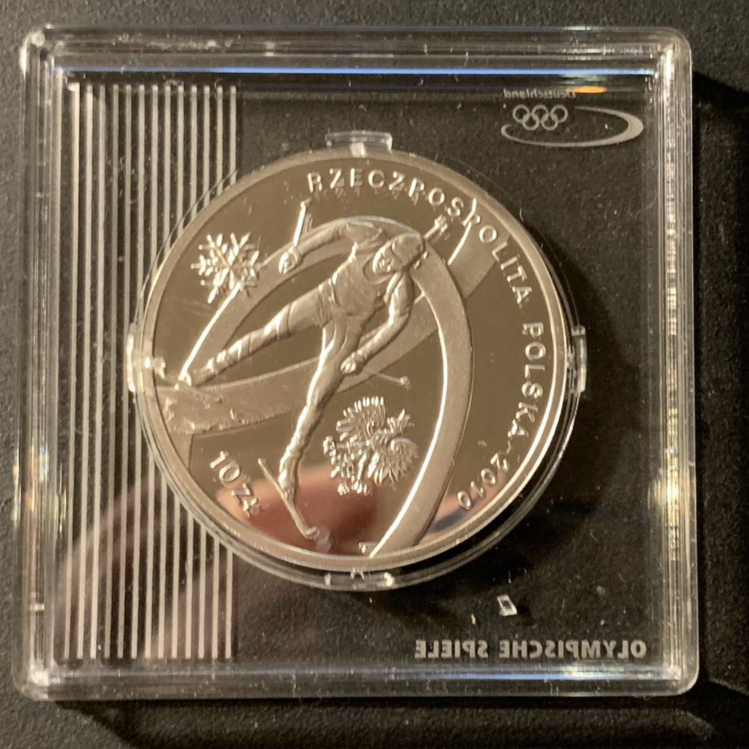 紫瑗钱币—微拍第41期  波兰 2010年 温哥华冬奥会 速度滑冰 10兹罗提 14.14克 0.925银 精制