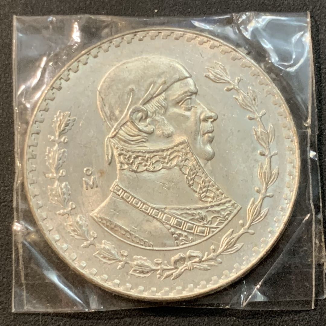 紫瑗钱币—微拍第41期  墨西哥 1966年 人物 1比索 银币 