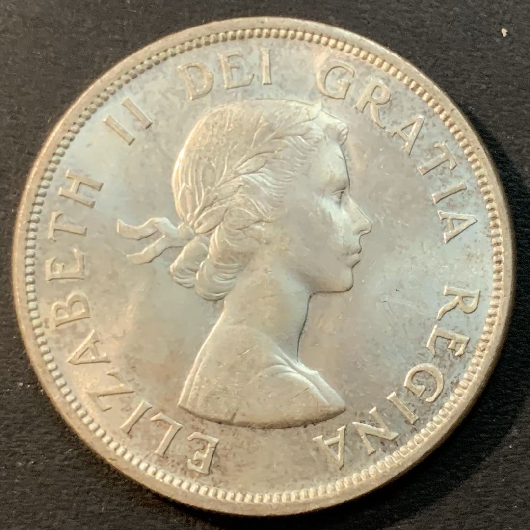 紫瑗钱币—微拍第41期  加拿大 1958年 哥伦比亚百年 1元 23.5克 0.8银 