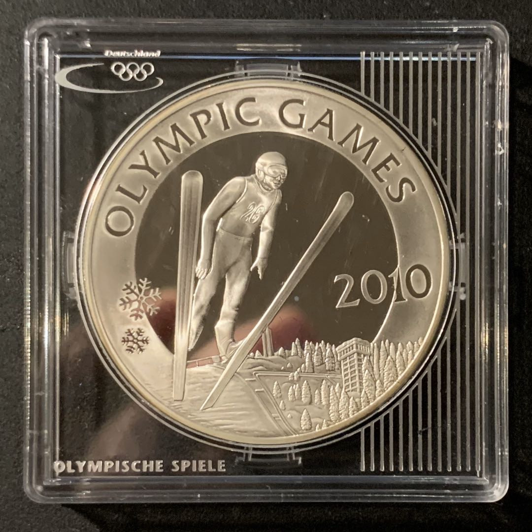 紫瑗钱币—微拍第41期  哈萨克斯坦 2009年 温哥华冬奥会 高台滑雪 100坚戈 31.1克 0.925银 精制